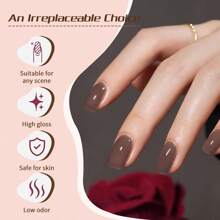 JR JR 6pcs 16ml Gel Nail Polish Set Including Black White Red Pink Nude Gel Polish Kit UV LED Soak Off Polish Home DIY Top Coat Base Coat Gifts For Girl