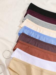 Set de 9 piezas de bragas de bikini transpirables y cómodas de mujer, de colido y a rayas