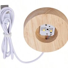 Esfera Cristal Lampara 3D, Bola de Cristal de 60MM , RGB, Luz LED Nocturna, Pantalla De Luz Decorativa Recargable por USB, con tallado interior y base de 6cm