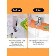 1 pieza/3 piezas Grifo de silicona, Felpudo antihumedad para fregadero de cocina, Esterilla para secar encimeras, Protector de encimera de baño, Bandeja de goteo para el grifo, Almohadilla de drenaje para jabón, Adecuado para cocinas y baños familiares