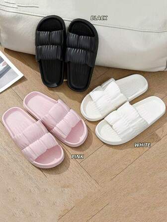 1 par de sandalias deslizantes antideslizantes para baño unisex, pantuflas ligeras para interiores, patio y hogar, pantuflas especiales para pareja para viajes de verano, vacaciones, decoración del hogar y baño, vuelta al colegio