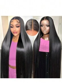 38 40 Inch 13x4 HD Transparent Bone Straight Lace Front Wigs 250 Density Brazilian Human Hair Wigs For Women