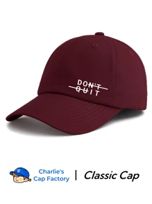 1 Pc DON'T QUIT Baseball Cap, Stylish Classic Soft Sweatband Adjustable Size Lightweight Sun UV Protection Versatile Classic Cap, Suitable For Outdoor Sports Daily Wear Party Vacation Perfect Gift For Friends