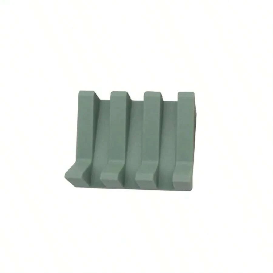 Jabonera de silicona para baño, soporte portátil paraón de ducha, para mantener elón, bandeja de esponja fácil de limpiar, accesorios de cocina T1VY - Verde claro - Ver 1