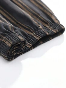 [PONX]2pcs Men's Pajama Set, Breathable Long Sleeve Top & Pants Sleepwear For Spring And Autumn, Fall Winter Clothes - Black - View 11