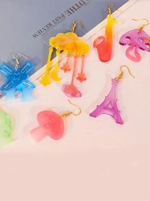 1pc Music Transient Epoxy Resin Casting Mold Guitar Note Piano Horn Earring Pendant Resin Silicone Mold, Castle Cloud Mushroom Vase Keychain Mold, Suitable For DIY Craft Jewelry