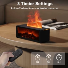 Air Humidifier Flame Fireplace Aromatherapy Machine Desktop Air Diffuser Essential Oil With Timed Colorful Light Remote Control Gifts Birthday Graduation