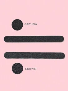 5 pezzi Lima per unghie a doppia faccia, grana 100/180, Lima per unghie nera dritta