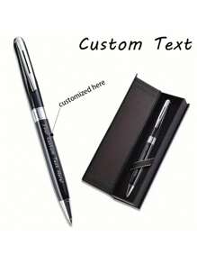 1pcA Customizable Copper-Ink Ball Pen Set With Replaceable Medium Tip And Pocket Clip - Custom Engraved Business Gift, Beautifully Packaged Gift Box