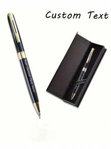 1pcA Customizable Copper-Ink Ball Pen Set With Replaceable Medium Tip And Pocket Clip - Custom Engraved Business Gift, Beautifully Packaged Gift Box