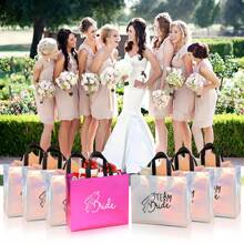 8pcs Bride/Bridal Party Favor Gift Bags, Wedding Decoration Gift Bags, Bridesmaid Gift Bags, Creative Wedding Decoration, Bridal Shower Novelty Sparkling Wedding Decor Gift Bags, Wedding Decor, Home Decor, Room Decor Party Favors Gifts Birthday Graduation Birthday Decorations Party Decorations