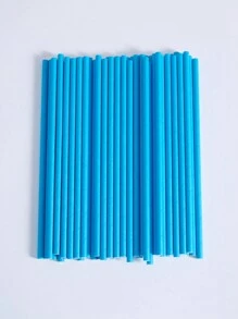 10/25/50/100pcs Disposable Blue Paper Straws, Candy Stick Support, Suitable For Cocktails, Birthdays, BBQs, Events And Celebrations - Blue - View 5