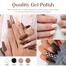 JR JR 6pcs 16ml Gel Nail Polish Set Including Black White Red Pink Nude Gel Polish Kit UV LED Soak Off Polish Home DIY Top Coat Base Coat Gifts For Girl