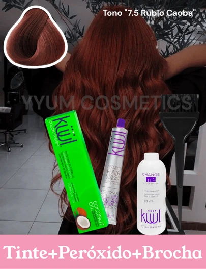 Kit brocha y tinte KÜÜL - Color System Tinte para Cabello Permanente Color System 90ml en Crema con Aceite de Coco y Colágeno, Prolonga la Intensidad del Color, Aporta Hidratación, Brillo y Sedosidad