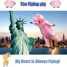 Adult Inflatable Pig Costume - Humorous Christmas Costume Party, Masquerade, Role Play Party Outfit, Includes Headpiece And Gloves - Suitable For Holiday Parties, Social Gatherings And Halloween - Pink - View 6