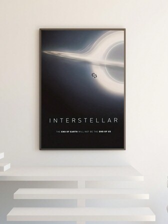 1PC Interstellar Movie Posters, Modern Minimalist Space Art Print, Canvas Wall Art Decor, Classic Film Cover for Home Office Wall Arts, Sovrum, Vardagsrumsinredning, Klassrum, Badrum, Inomhusbruk, Ramlös
