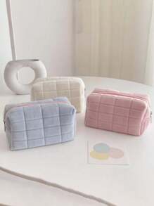 Bolsa de cosméticos pequeña, bolsa de maquillaje linda con estilo Y2K, accesorios estéticos, bolsa de maquillaje Y2K, cartera, bolsa de cosméticos de peluche, bolsa de cosméticos para mujer, bolsa de viaje grande de unicolor con cremallera para artículos de tocador, bolsa de maquillaje de viaje, neceser, organizador de cosméticos, bolsas de aseo de viaje, estuche para el cuidado de la piel, pequeña colección de carteras esponjosas, para viajar, maquillaje, belleza, mujeres, niñas