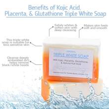 Triple White Soap W/ Kojic Placenta Glutathione & Natural Fruit Acid, 3 Bars - 1 - View 2