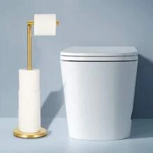 Giá treo giấy vệ sinh đứng bằng thép không gỉ, đặt sàn, giá treo giấy vệ sinh đứng trên sàn nhà tắm, không cần đục lỗ, giá treo giấy vệ sinh đơn, trang trí phòng tắm tại nhà, dụng cụ sắp xếp phòng tắm, trang trí mùa thu, trở lại trường học - Vàng - Xem 7