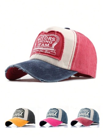 Gorro De Béisbol Antiguo Lavado Con Un Dibujo De Pato, Borde Desgastado Y Diseño Impreso