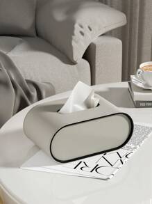 De deksel van de PU-leren tissuebox, een moderne, licht-luxueuze, hoogwaardige elliptische tissueboxhouder, een creatieve tissuebox, is een decoratief opbergitem met magnetische sluiting, geschikt voor woonkamers, nachtkastjes, slaapkamers, bureaus en badkamermeubels.