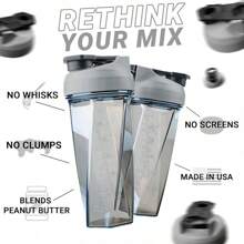 HELIMIX 2.0 Vortex Blender Shaker Bottle Holds Upto 28oz |   No Blending Ball Or Whisk |   USA Made |   Portable Pre Workout Whey Protein Drink Shaker Cup |   Mixes Cocktails Smoothies Shakes |   Top Rack - Gray - 查看 2