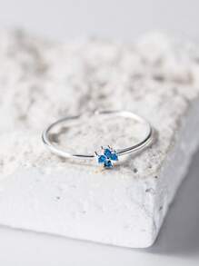 1 件 925 纯银四叶草好运戒指、极简主义雏菊戒指、承诺戒指、送给她的完美花朵情人节周年纪念礼物 - 四葉草 - 查看 6