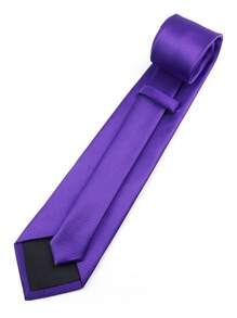 1 pieza Corbata clásica casual sólida de color morado de 8cm para hombres - Ver 4