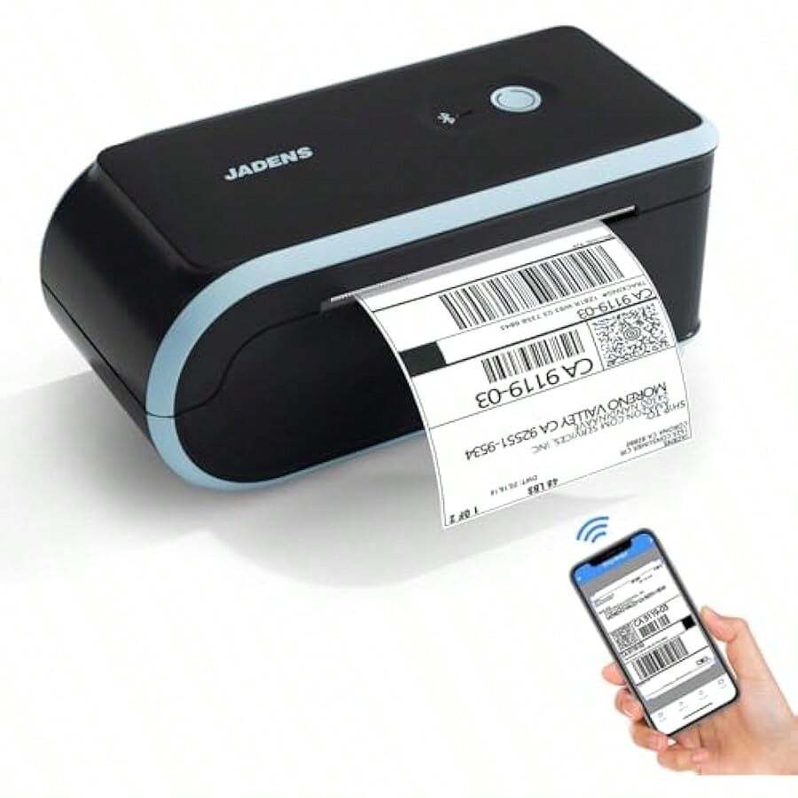 Bluetooth Shipping Label Printer 4x6 Wireless Thermal Label Printer For Packages Compatible With Android IPhone  Comebook And Windows Used For - Blue1 - View 1