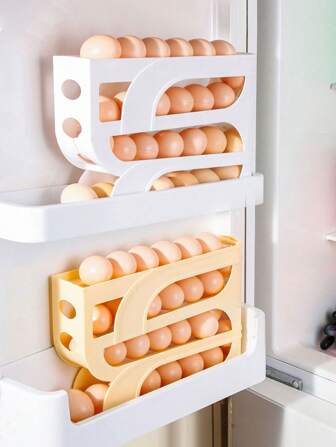 1pc Refrigerator Egg Rack, Auto Rolling Fridge Egg Organizer,Egg Rack For Refrigerator, Egg Storage Container, Space Saving Automatic Egg Rolling Machine,Refrigerated Egg Storage Container, Egg Storage Rack, Egg Storage Container, Desktop Egg Rack