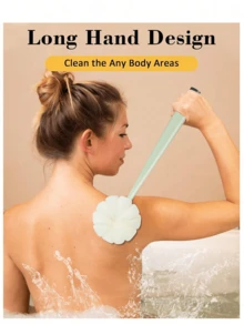 1 件套淋浴背磨砂套装，家用浴室长柄淋浴刷， - 彩色 - 查看 4