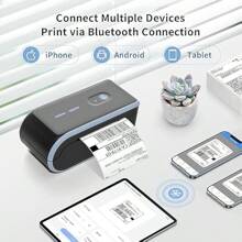 Bluetooth Shipping Label Printer 4x6 Wireless Thermal Label Printer For Packages Compatible With Android IPhone  Comebook And Windows Used For - Blue1 - View 4