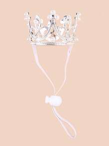 1pc Pet Birthday Crown Hat, Cat Birthday Crown Hat, Dog Birthday Crown Hat, Cat & Dog Pearl Crown Hat