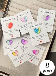 Positive Energy, Emotional Encouragement, Pocket Hug Ombre Heart Design Cards, Home Decor Gifts Suitable For Birthday, Wedding, Valentine's Day Party Gifts For Friends, Family, Couples