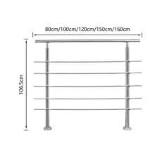 Lospitch Handlauf Edelstahl 80cm/100cm/120cm/150cm/160cm/180cm ,Treppengeländer innen & außen, Ø 42mm, mit 0/2/3/4/5 Querstreben für den Garten,Treppenhaus innen