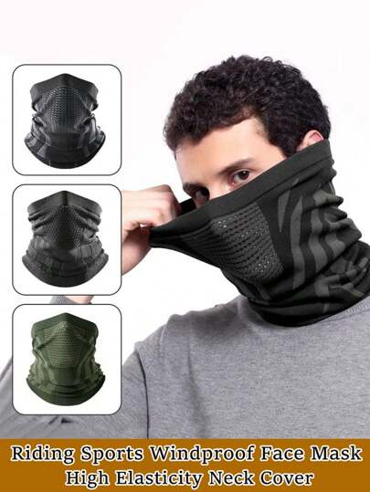 1 szt. Maska na twarz o wysokiej elastyczności dla mężczyzn i kobiet, maska narciarska na rower na świeżym powietrzu, jesień i zima, ciepła sportowa chusta, oddychająca, bezszwowa, pusta osłona szyi, chusta na głowę, odporna na zimno chusta dla kobiet, wiatroszczelna, pyłoszczelna osłona szyi dla kobiet i mężczyzn