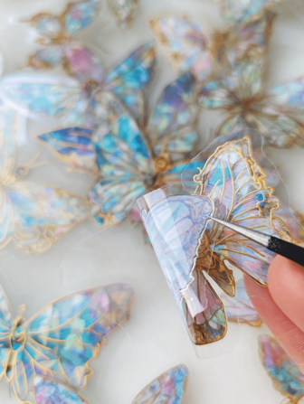 1 Pack (20 Pieces) Rainbow Butterfly Shaped Stickers, Suitable For Diy Scrapbook, Diary Decoration, Mobile Phone Case And Suitcase Flat Stickers