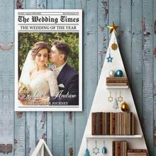Custom Photo The Wedding Times Wall Art Decor, Custom Picture Poster For Couples, Newspaper Valentine's Day Gifts For Her Him, Gift For Her Him, Gift For Husband Wife, For Bathroom, Bedroom, Office, Living Room, Wall Decor