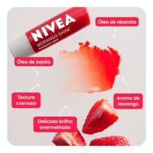 Protetor Labial Morango Shine Nivea Bastão 4,8g - Vermelho - Visão 2