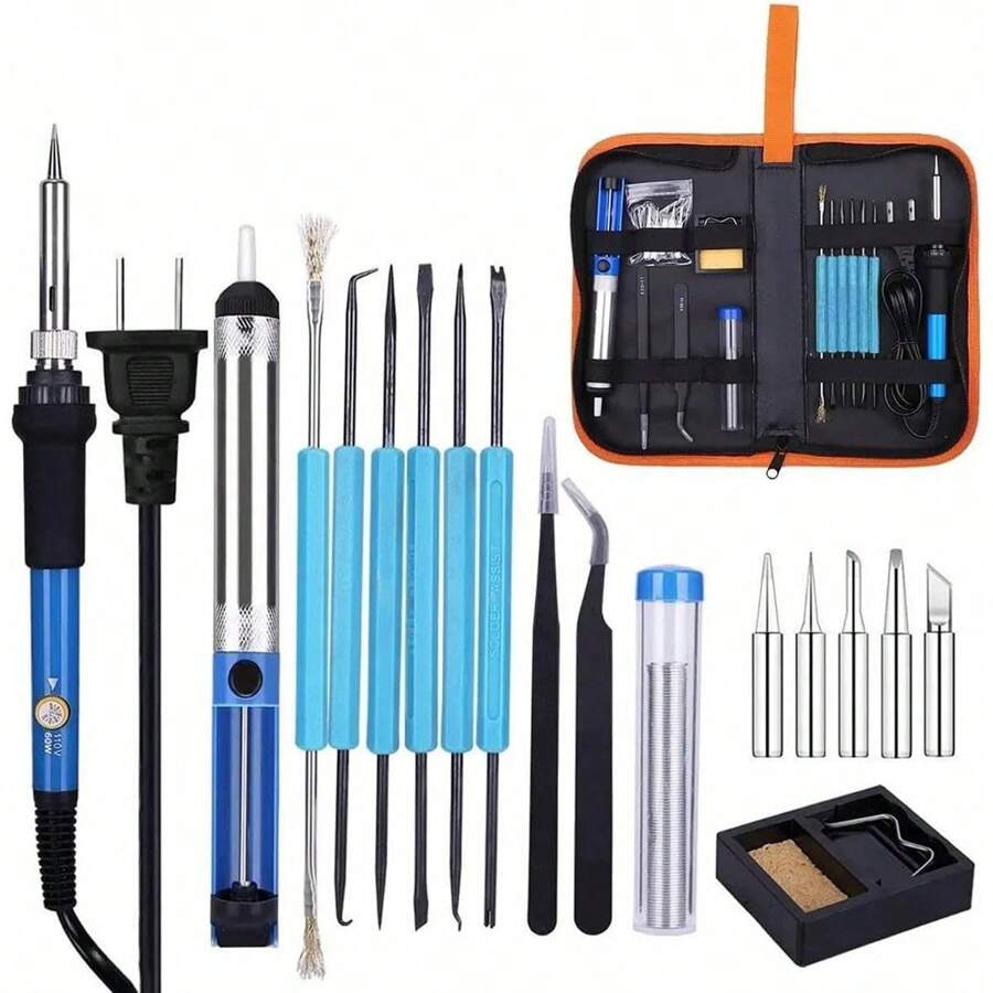 Soldering Kit With Tools, Tips And 5 Soldering Irons. - US A Type Plug(110-127V) - View 1