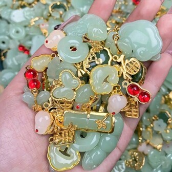 15/30/45 件套装 DIY 珠宝配件混色合金手链吊坠手工编织项链吊坠材料