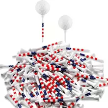 50/100Pcs American Flag Golf Tees Wood Patriotic Golf Tees USA Stars And Stripes Golfing Tees Reduce Sidespin And Friction For Men Women Golf Balls Game