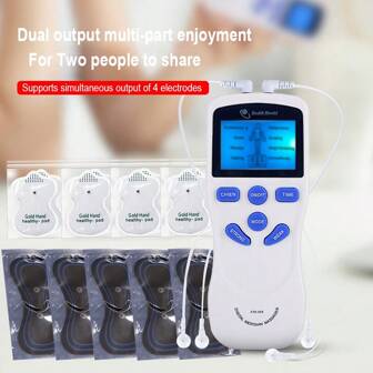 Dubbele uitgang 8 modi 15 niveaus Tens EMS elektrische spierstimulatormachine Lichaamsmassageapparaat