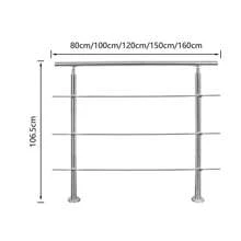 Lospitch Handlauf Edelstahl 80cm/100cm/120cm/150cm/160cm/180cm ,Treppengeländer innen & außen, Ø 42mm, mit 0/2/3/4/5 Querstreben für den Garten,Treppenhaus innen
