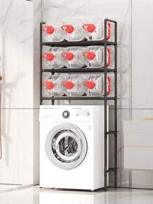 Oberes Regal mit hoher Kapazität für die Waschmaschine zur Aufbewahrung von Waschmittel, Organizer-Gestell für Badezimmertoiletten - Verschiedenfarbig - Übersicht 2