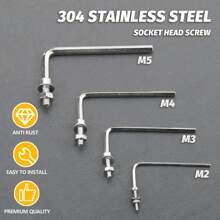 SANJODS Set de 880 piezas de tuercas y pernos hexagonales de acero inoxidable, en tamaños M2/M3/M4/M5, incluye arandelas planas, para sujeción segura / proyectos DIY / uso profesional, ideal para diversas aplicaciones