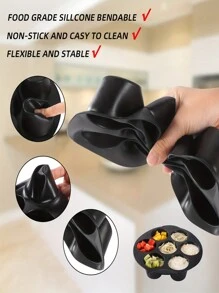 Silikonowa forma do pieczenia ciasta z 7 wnękami, nieprzywierająca, idealna do mini ciast i muffinek, idealna do piekarnika i frytkownicy, niezbędny gadżet kuchenny