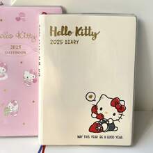 Sanrio Sanrio Hello Kitty 2025 Diary Notebook - 96 Pages, Mixed Color, High Beauty Illustration, Paper Material, Cute Kitty Design, Colorful Pages, Officially Licensed