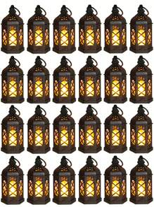 1 件装多色圣诞复古 LED 装饰灯 - 六边形设计，内置暖光水滴蜡烛，迷你电池 - 适用于圣诞节装饰、家居装饰、婚礼、派对、餐厅、情人节和节日装饰（含电池）