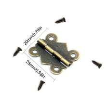 20 件仿古铜迷你蝴蝶门铰链橱柜抽屉珠宝盒装饰铰链适用于家具五金件带螺丝 - 彩色 - 查看 5